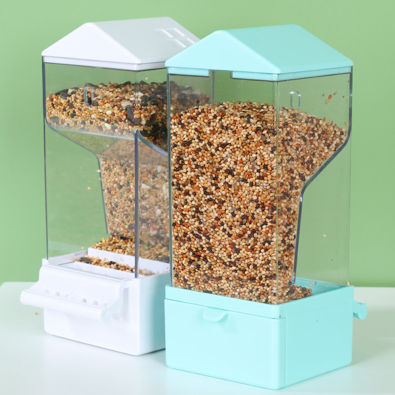 鹦鹉自动喂食器谷壳分离免吹壳防溅玄凤虎皮食盒下料器食槽大容量
