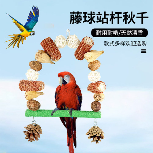 鹦鹉玩具小鸟干果秋千吊环虎皮牡丹专用啃咬解闷玩具造景布景用品