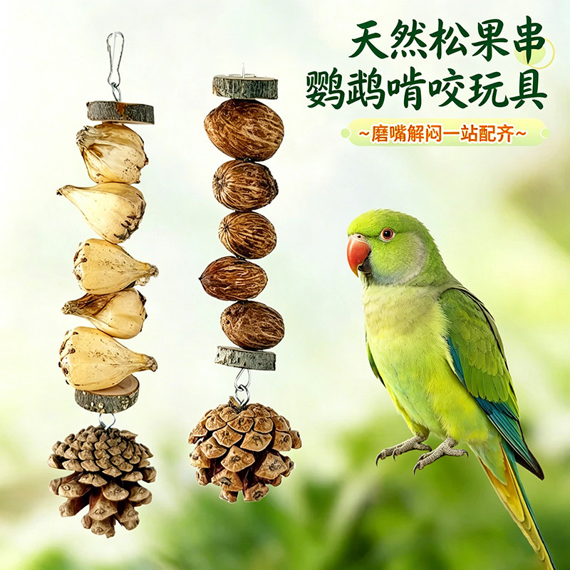 鹦鹉专用小挂串娱乐啃咬磨牙玩具解闷自嗨牡丹玄凤和尚磨嘴玩具