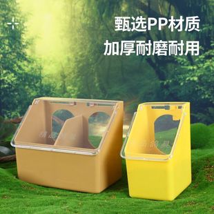 自动带盖三孔喂食器多功能信鸽用品食具防撒防溅鸟食盒水盒