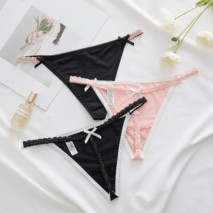 低腰蜜桃臀露臀短裤 一条带细带T裤 女****诱惑纯欲丁字裤 性感内裤