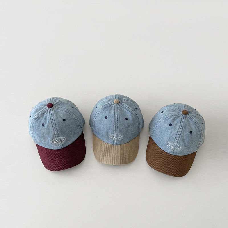 韩国儿童帽子春季新款牛仔刺绣鸭舌帽男童女童遮阳帽宝宝棒球帽