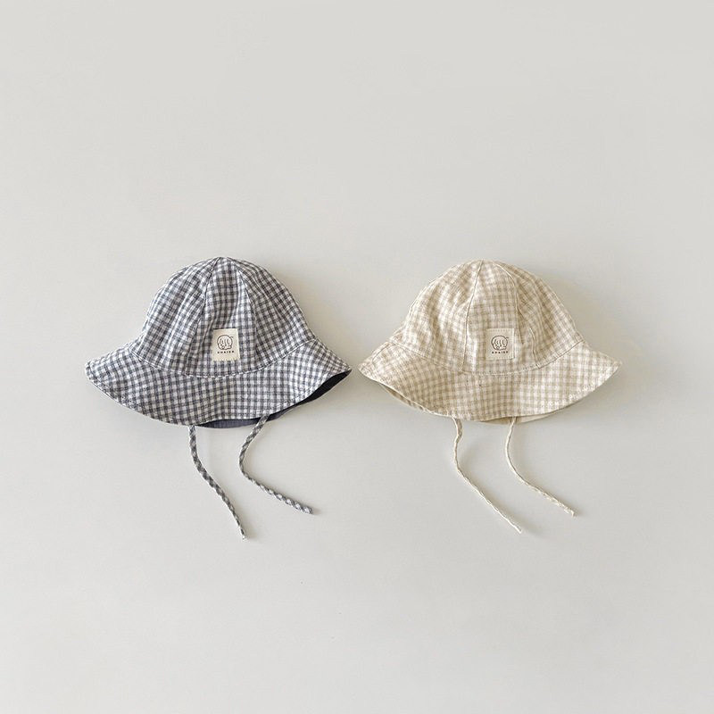 韩国儿童帽子春秋季2026新款时尚格子盆帽男童女童遮阳宝宝渔夫帽,童装/婴儿装/亲子装,帽子,淘宝优惠券,粉丝福利购,淘宝优惠卷