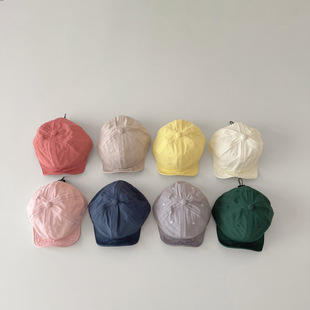 韩国宝宝帽子春夏新款速干纯色男童女童遮阳儿童防晒鸭舌帽棒球帽