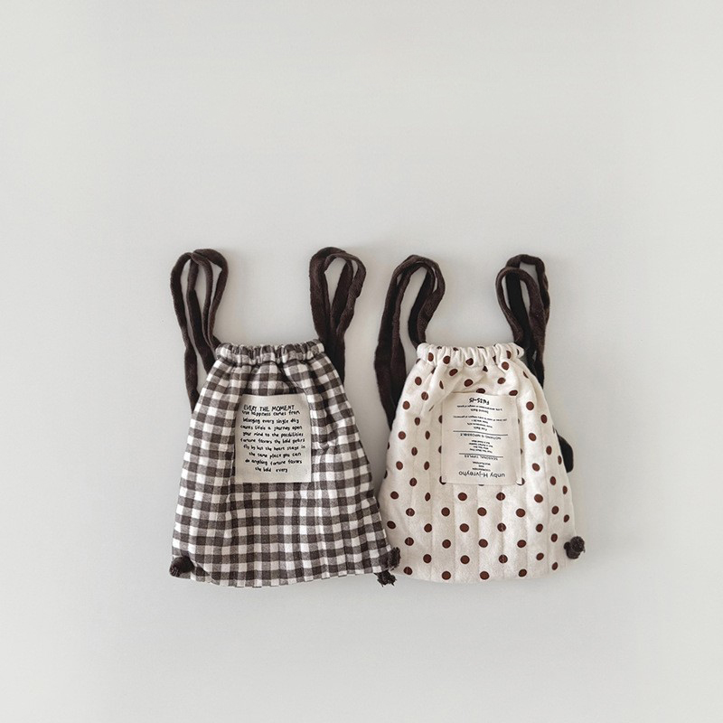 儿童双肩包时尚字母标棉布手提包