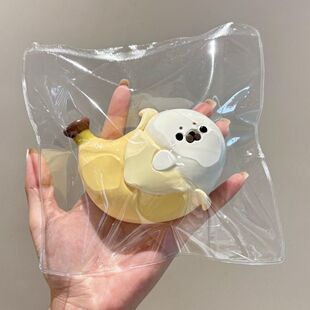 网红新款奶油泥香蕉海豹系列捏捏乐食品级硅胶慢回弹解压儿童玩具