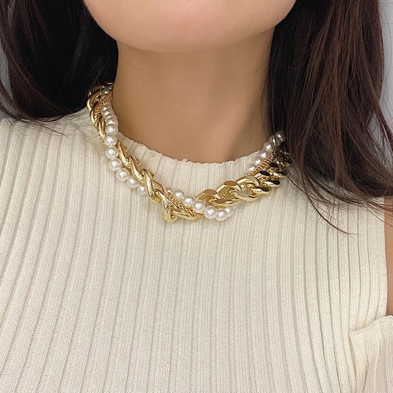 GWE新款小众设计感叠戴仿珍珠