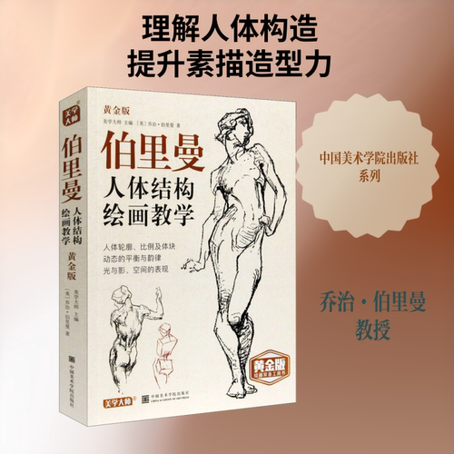 伯里曼人体结构绘画教学 黄金版 (美)乔治·伯里曼 著 美学大师 编 绘画（新）艺术 新华书店正版图书籍 中国美术学院出版社