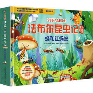 STEAM探索 法布尔昆虫记互动立体书 蜂和红蚂蚁 浆果文化 编 启蒙认知书/黑白卡/识字卡文教 新华书店正版图书籍 人民邮电出版社