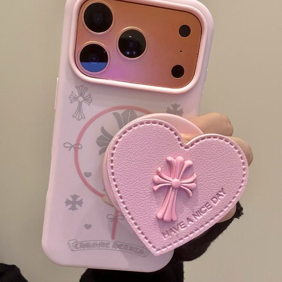 甜系少女粉蝴蝶结十字架磁吸适用ihone17promax苹果16p手机壳新款