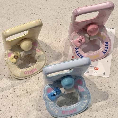 ins可爱鼓包猫咪指环扣用iphone16promax苹果15pro手机壳14新款13