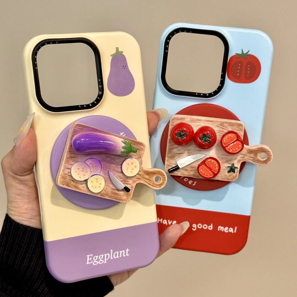 创意案板切快西红柿茄子支架适用iphone16proma手机壳苹果15p新14