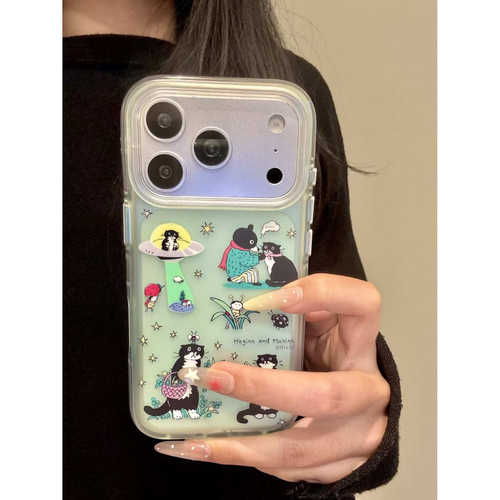 创意星星飞碟蚂蚁奶牛猫日常适用于iphone17promax苹果16手机壳15