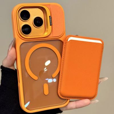 高级感星宇橙卡包磁吸镜头支架适用iPhone17promax苹果15手机壳16