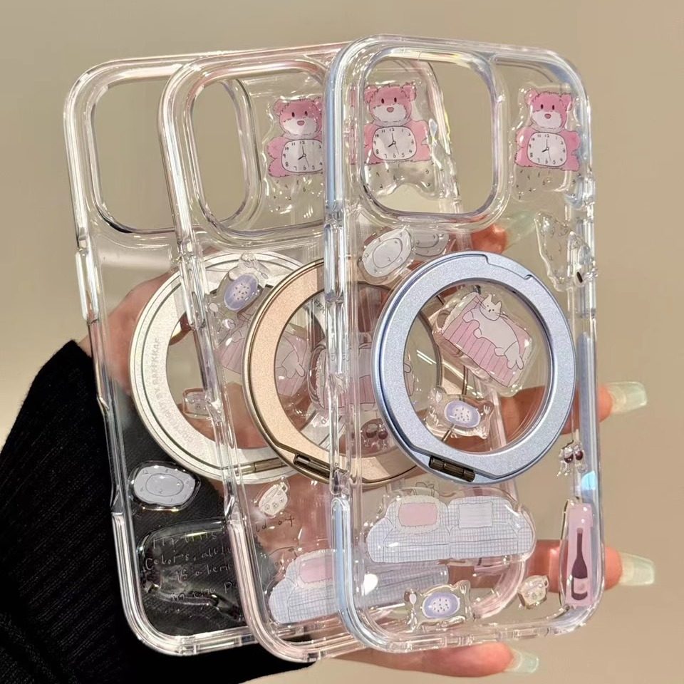 简约透明diy贴纸支架适用iphone16proma苹果15手机保护壳苹果14pr