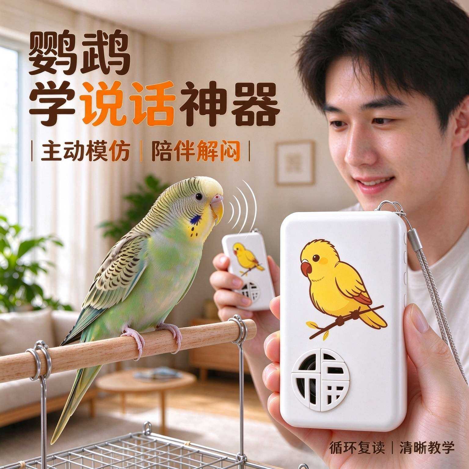 鹦鹉学说话神器鸟用学习机玄凤虎皮八哥鹩哥录音复读陪伴解闷播放