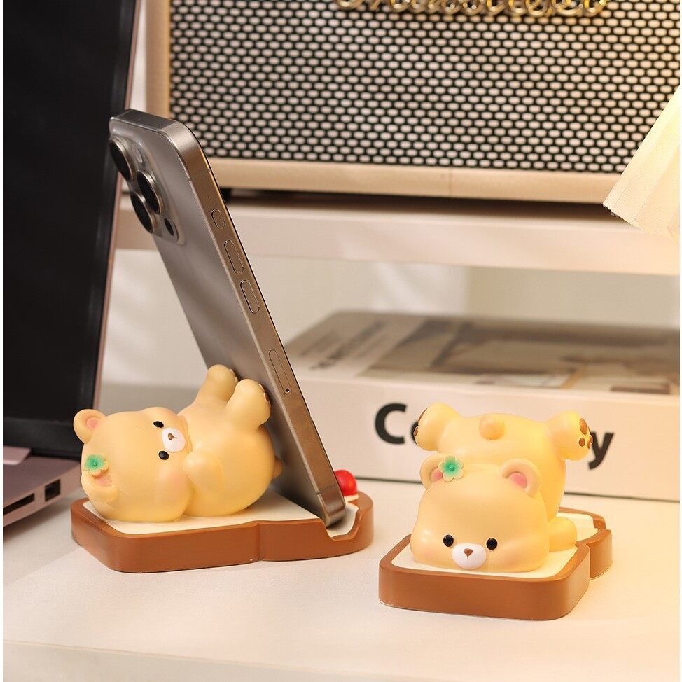 小熊手机支架摆件可爱创意解压多功能办公室工位桌面装饰生日礼物