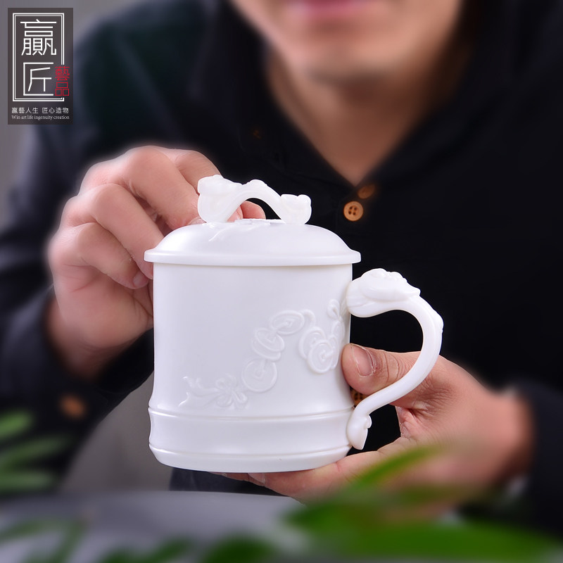 赢匠德化手作白瓷陶瓷如意总裁办公杯个人水杯子老板杯马克杯过滤,餐饮具,茶杯,淘宝优惠券,粉丝福利购,淘宝优惠卷