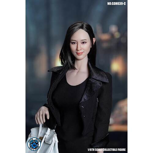 现货 SUPER DUCK 1/6 SDH039 亚洲植发美女头雕 配包胶女兵人素体