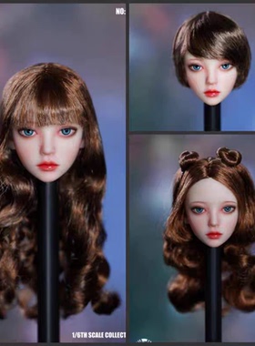 现货 SUPER DUCK 1/6女兵人 SDH033 植发美女头雕 可爱 OB 萌萌头