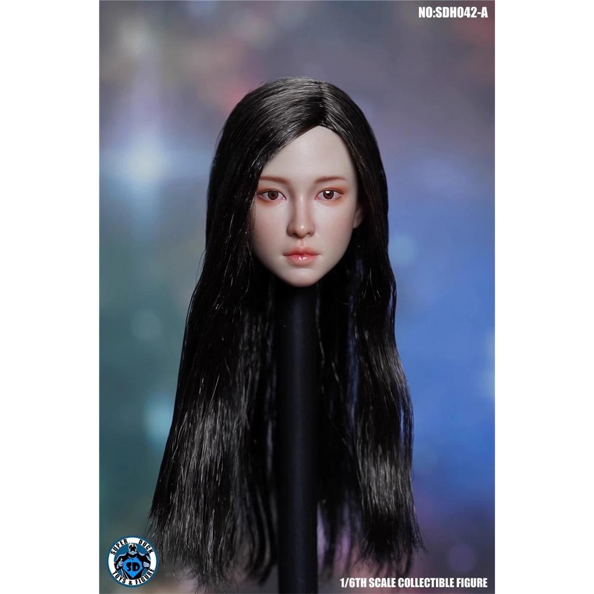 现货 SUPER DUCK 1/6 兵人头雕模型 SDH042 亚洲美女女头雕  四款