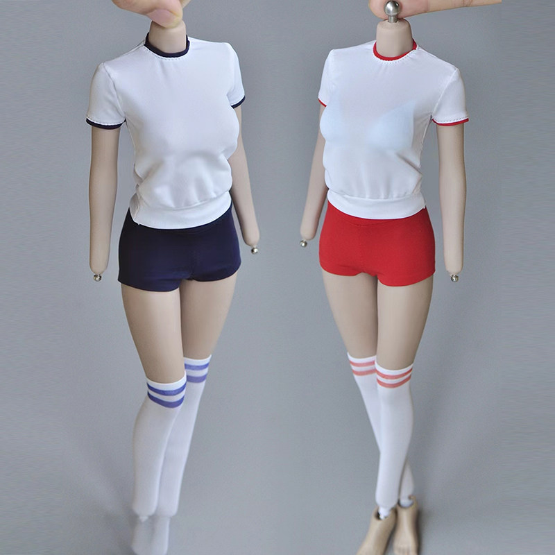 现货 1/6兵人 12寸tbl 包胶女素体 ph日系学生运动服短袖短裤套装