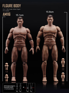 ANT 1/12 兵人偶 6寸肌肉男素体 超可动DIY人体模型  AM116 现货