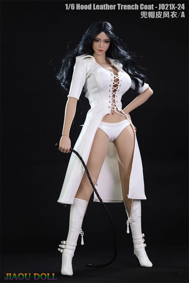 兜帽皮衣1/6风衣女兵人现货