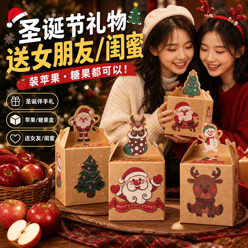 圣诞节礼物】圣诞牛皮纸包装盒