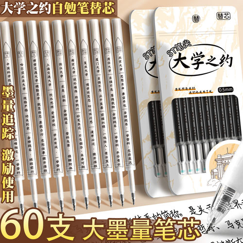 2026ST头按动笔芯0.5mm中性笔