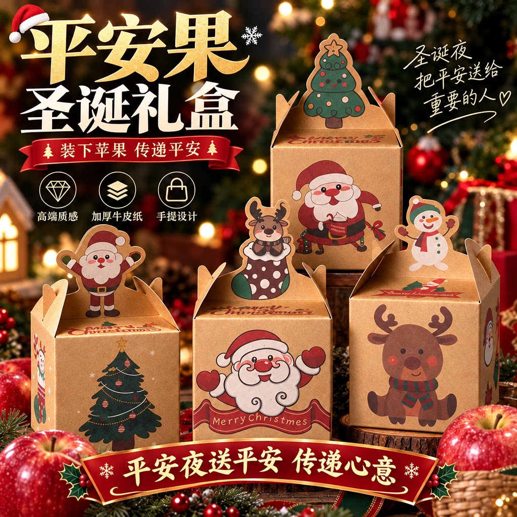 【圣诞节】平安果包装盒苹果礼盒
