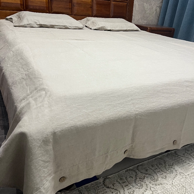 精品高货100%汉麻双雨露麻被套三件套【标号200*230加大号220*240