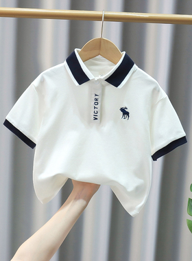 男童短袖POLO衫2026夏季新款儿童翻领T恤中大童半袖夏装男孩上衣