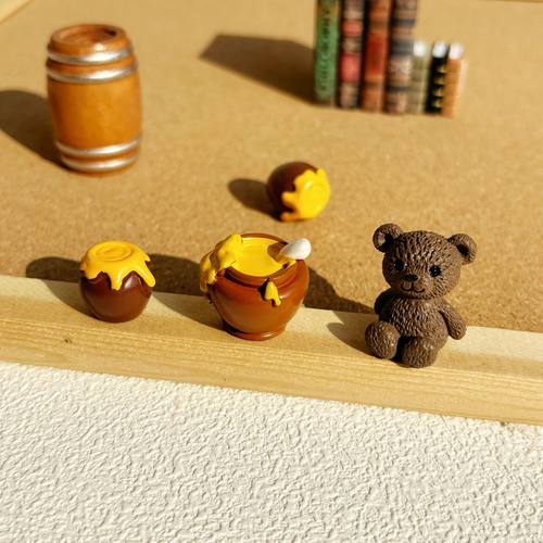 小熊蜂蜜罐奶油胶diy摆台材料