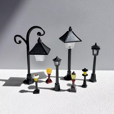 塑料路灯模型奶油胶diy摆台材料