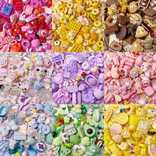 创意卡通树脂福袋手机壳奶油胶diy材料包女孩发夹咕卡配件装饰物