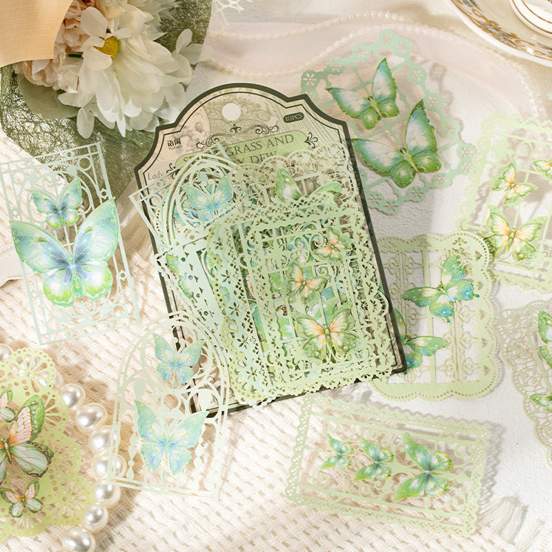 语闲蕾丝镂空素材纸 梦蝶忆序系列 ins风蝴蝶手帐痛包diy装饰打底,文具电教/文化用品/商务用品,咕卡/咕卡盘/配件,淘宝优惠券,粉丝福利购,淘宝优惠卷