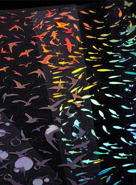 Retro Story贴纸 星辉系列镭射蝴蝶泡泡手账手机背卡造景谷美拼贴