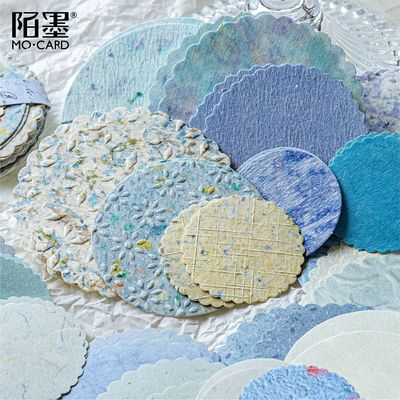 陌墨凹版圆形素材纸DIY拼贴