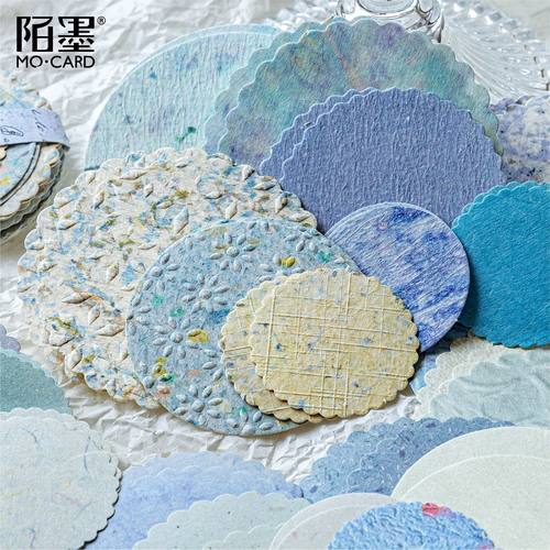 陌墨凹版圆形素材纸DIY拼贴