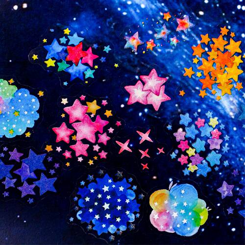 RetroStory晚星系列夜光贴纸包