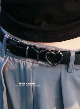 Yproject 22ss春夏小众金属爱心Y字母复古皮质腰带皮带男女情侣