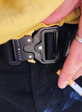 1017 ALYX 9SM BUCKLE机能风黑色金属安全插口腰带ins潮流皮带