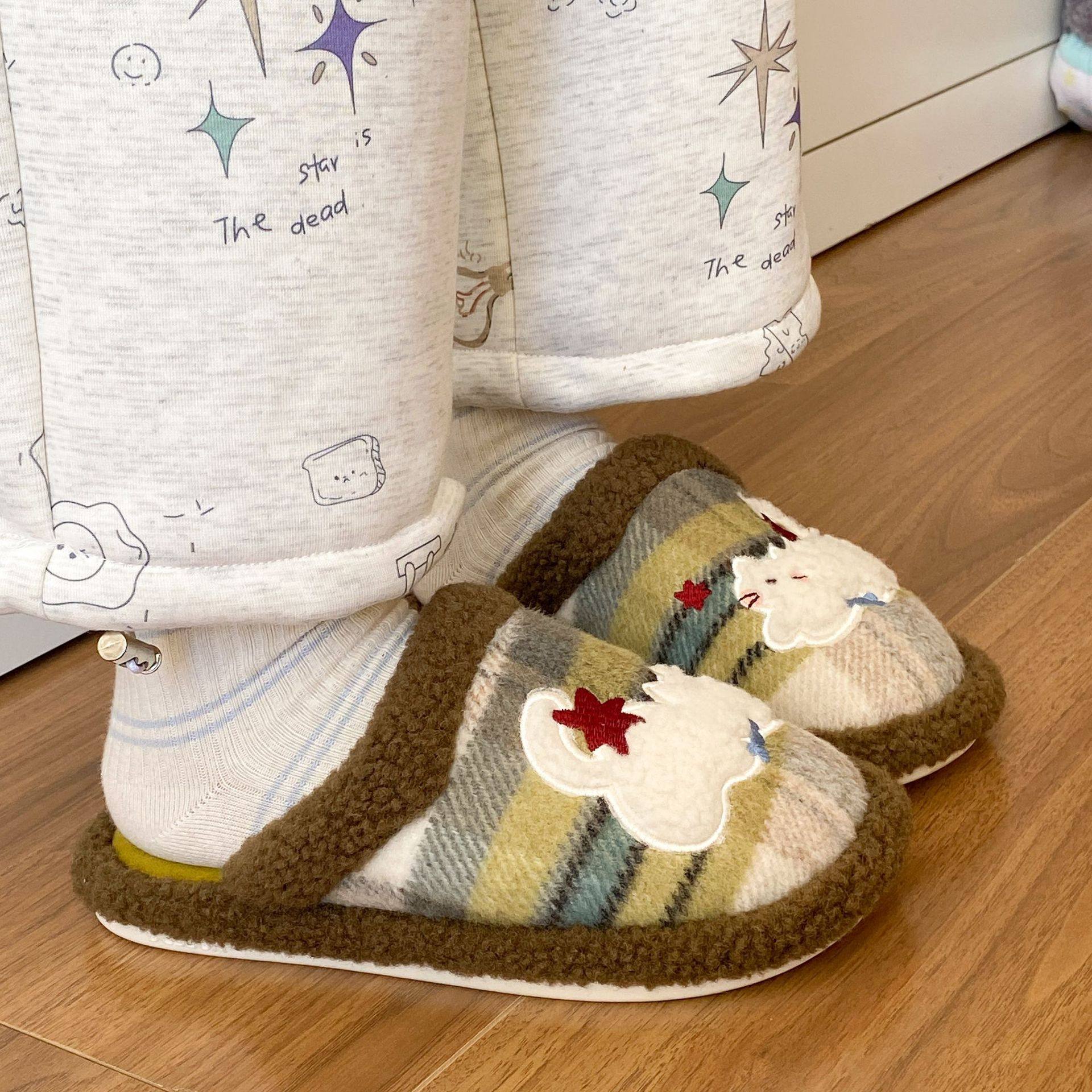 时尚毛绒冬季外穿2026新款女士一字拖鞋宿舍学生平底毛毛棉拖鞋女,女鞋,一字拖,淘宝优惠券,粉丝福利购,淘宝优惠卷