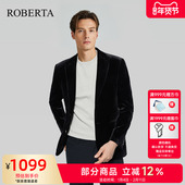 丝绒 新款 ROBERTA诺贝达男装 男士 西服秋季 商务休闲纯色西装 外套