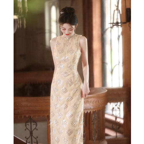 新中式晚礼服女宴会订婚高端改良旗袍连衣裙气质轻奢高级日常夏季