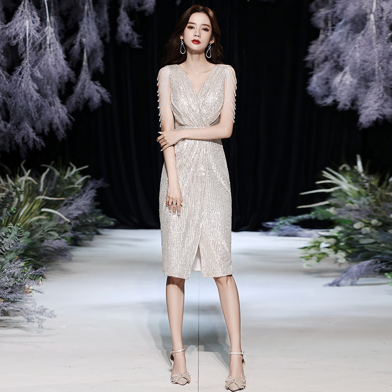 流苏新款高端优雅风轻奢小晚礼服