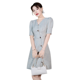 法式洋装小晚礼服女高档气质名媛小香风生日短款小个子宴会连衣裙