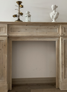 婚礼道具实木复古简约民宿玄关柜欧式壁炉架复古摆件摄影创意装饰