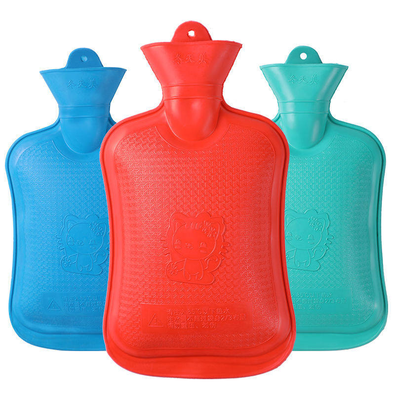 橡胶热水袋灌水老式暖肚子热敷暖宫注水加厚防爆防烫毛绒暖水袋